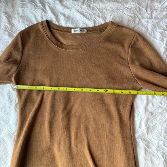 Zhukov Ran Tan Women's Crew Neck Sweater Basic Fall Layering Piece - Picture 3 of 6